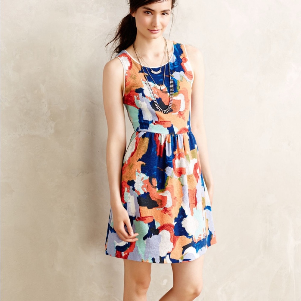 Anthropologie Postmark Lantana Fit & Flare Dress
